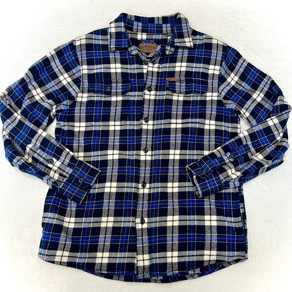 ORVIS Men's Plaid Flannel Heavyweight Shirt Jacket (Shacket) - Medium